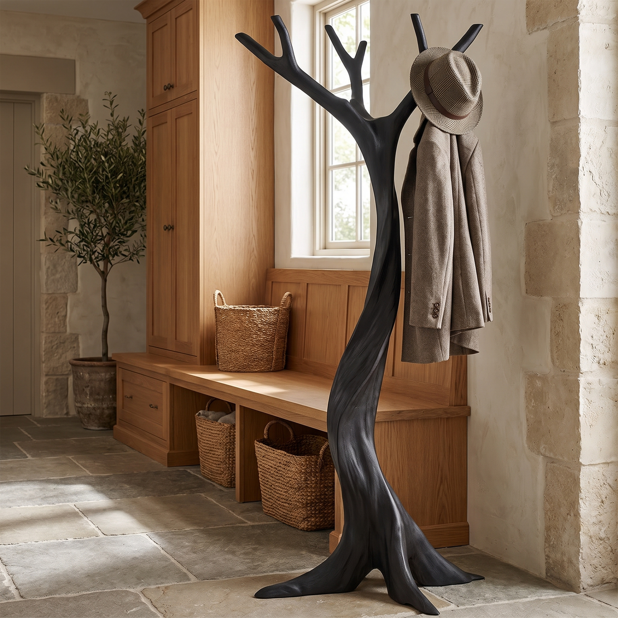 Ravenhollow Handcrafted Sculpted Solid Wood Tree Coat Rack - Timberustic Tree Coat Rack