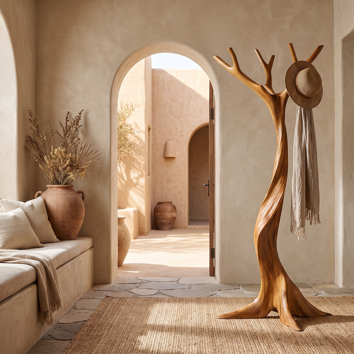 Ravenhollow Handcrafted Sculpted Solid Wood Tree Coat Rack - Timberustic Tree Coat Rack