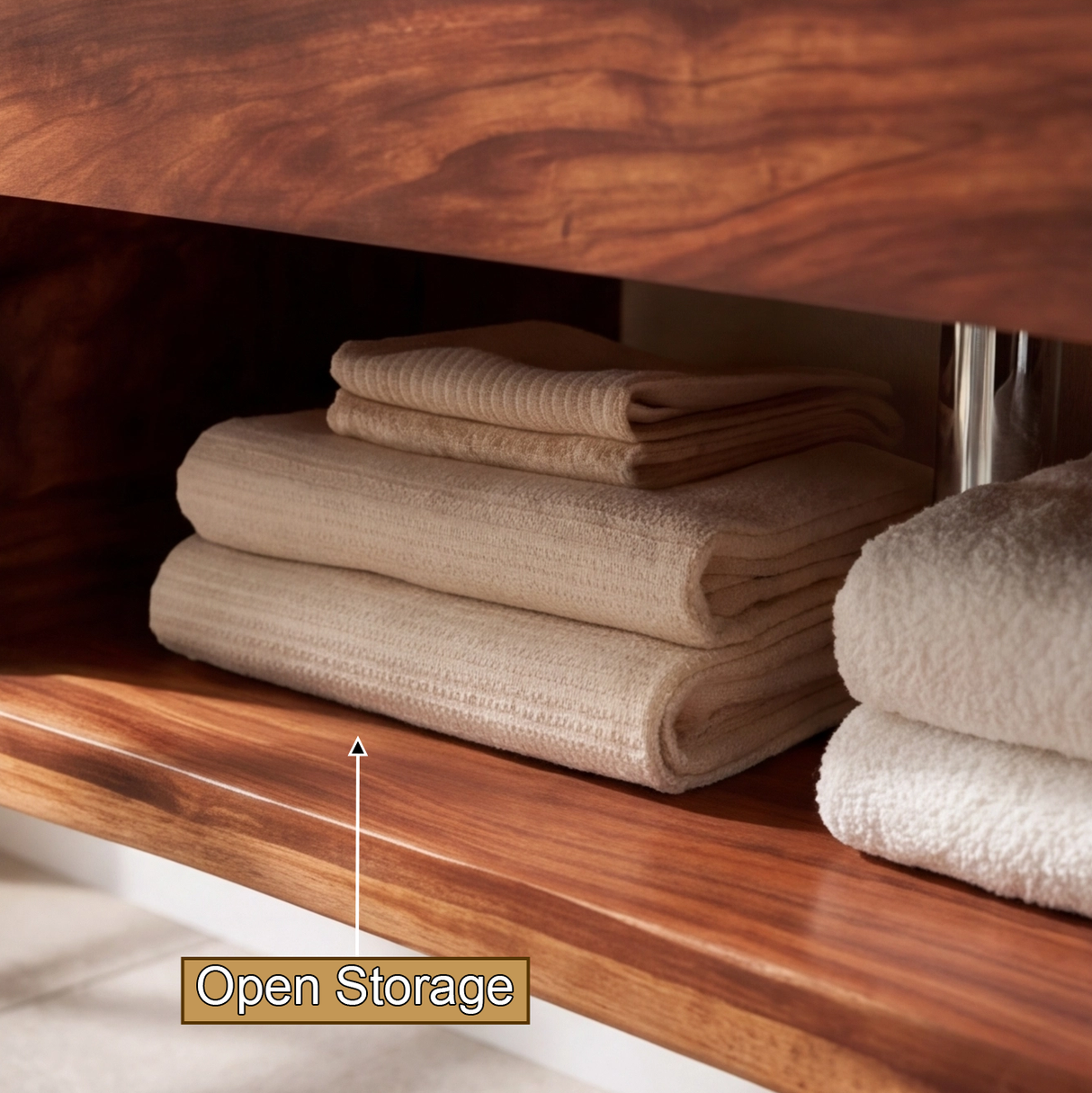 Ravenholt Solid Wood Floating Bathroom Vanity with Open Storage