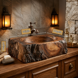 Ravenmoor Handcrafted Solid Wood Rustic Block Vessel Sink