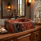 Ravenmoor Handcrafted Solid Wood Rustic Block Vessel Sink