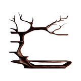 Ravenn Tree Branch Live Edge Solid Wood TV Console Dark Walnut - Timberustic TV Console with Tree Shelf