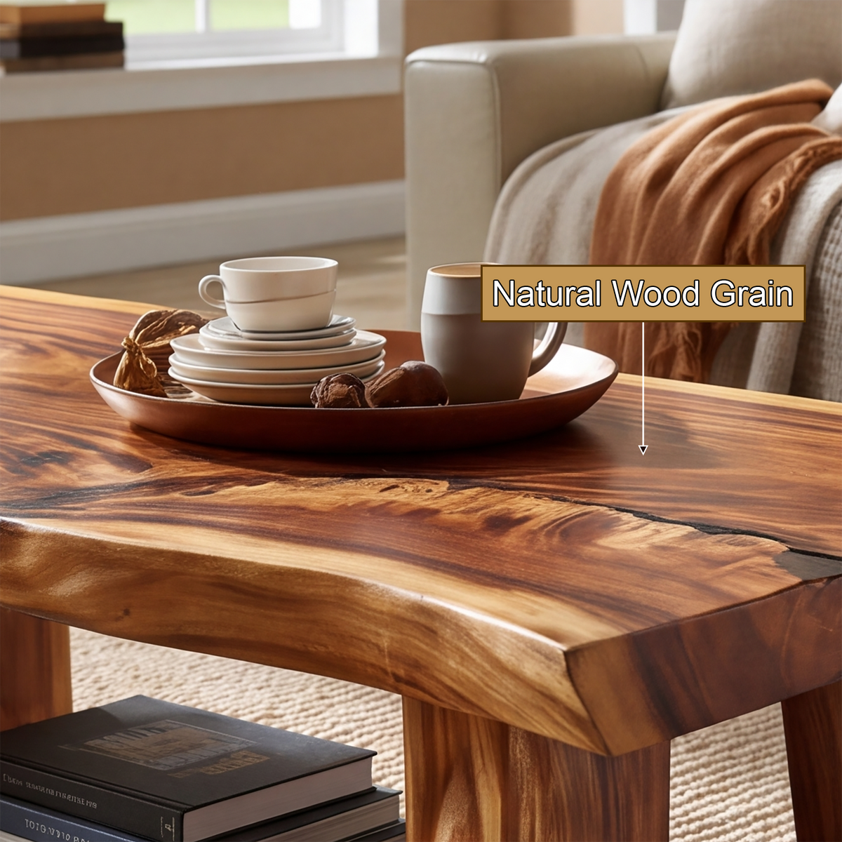 Ravenoak Live Edge Solid Wood Coffee Table SPA983895 - Timberustic Coffee Table