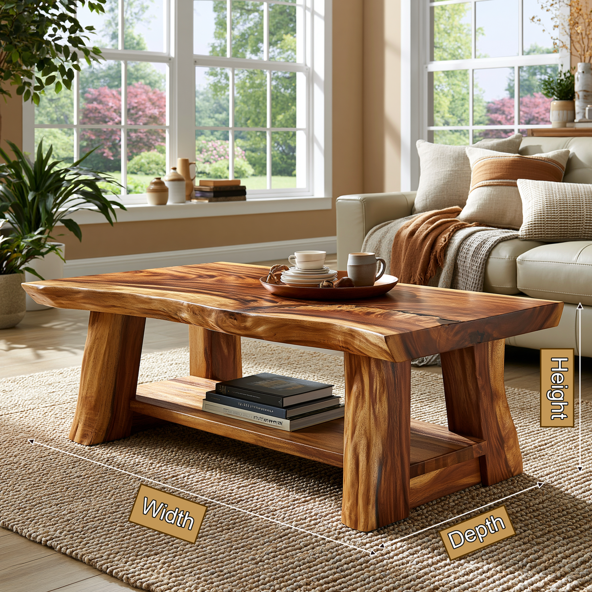 Ravenoak Live Edge Solid Wood Coffee Table SPA983895 - Timberustic Coffee Table