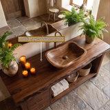 Ravenoak Live Edge Solid Wood Freestanding Bathroom Vanity with Drawers