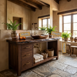 Ravenoak Live Edge Solid Wood Freestanding Bathroom Vanity with Drawers