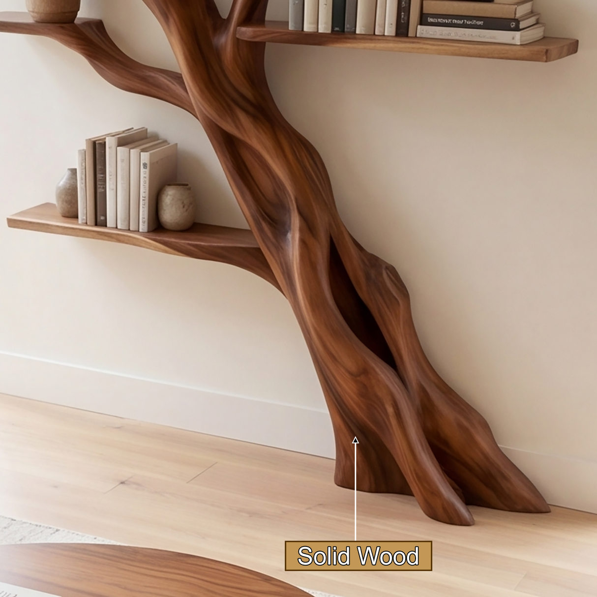 Ravenshade Handcrafted Solid Wood Tree Bookshelf