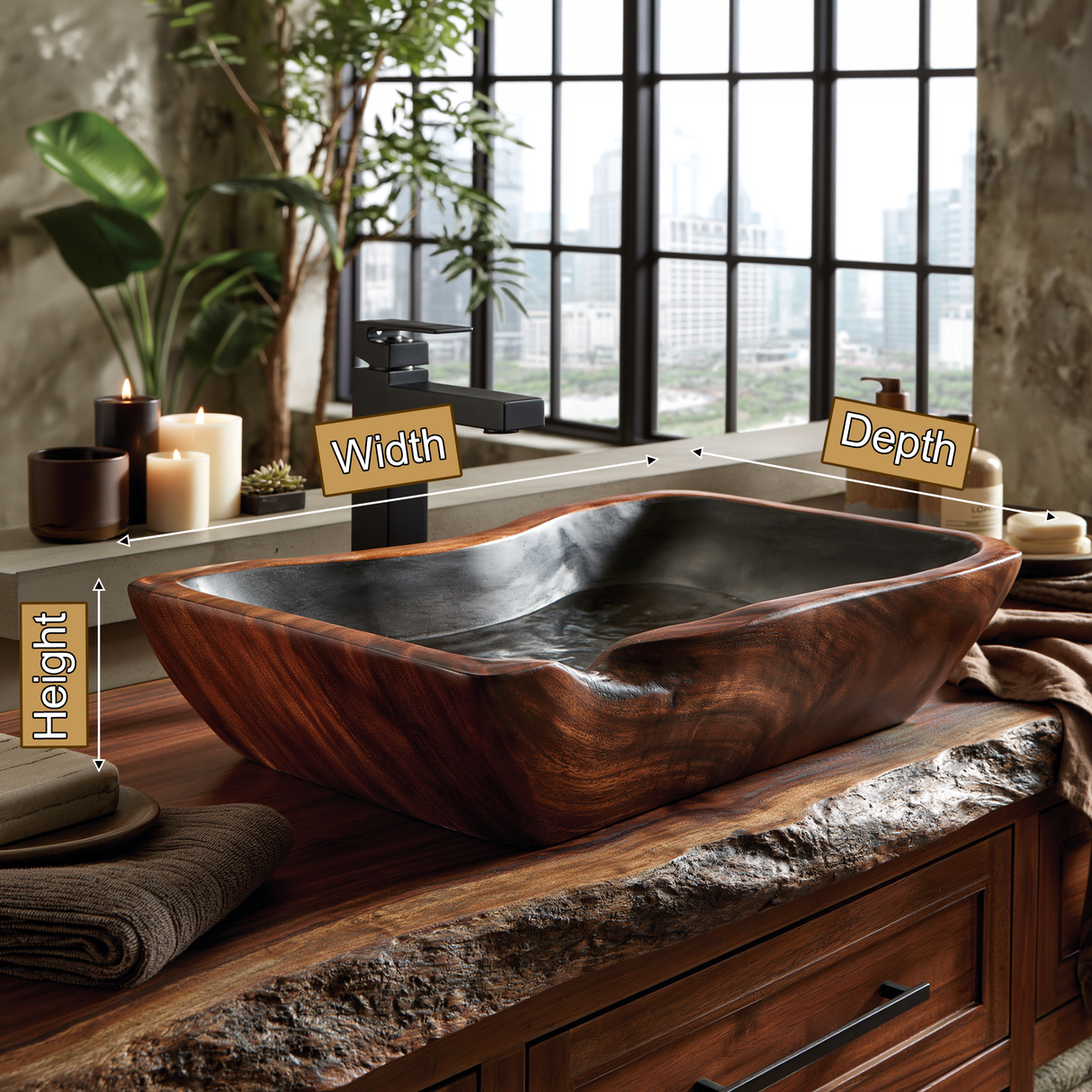 Ravenwood Handcrafted Solid Wood Vessel Sink - Timberustic Vessel Sinks