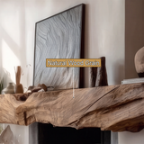 Ravethorn Handcrafted Live Edge Solid Wood Fireplace Mantel Shelf SPA089241 - Timberustic Fireplace Mantel Shelf