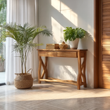 Ravethorn Sculpted Solid Wood Console Table SPA245325