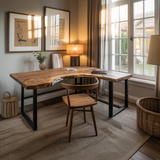 Ravon Live-Edge Solid Wood L-Shape Desk