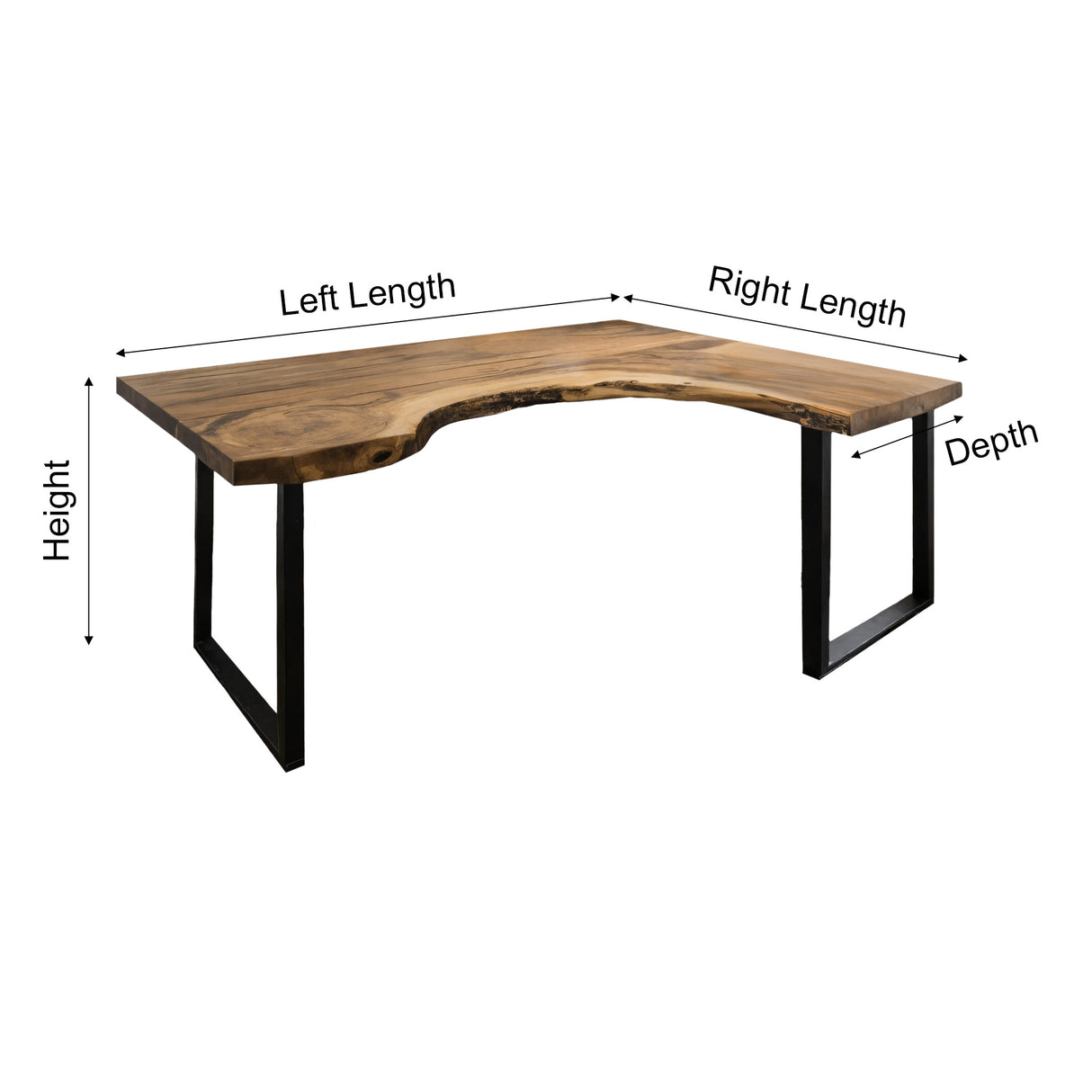 Ravon Live-Edge Solid Wood L-Shape Desk