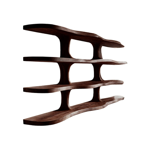Ravora Live Edge Solid Wood Floating Kitchen Shelf Dark Walnut - Timberustic Floating Kitchen Shelf