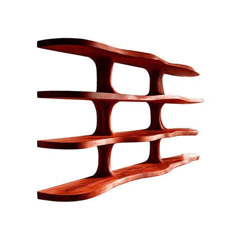 Ravora Live Edge Solid Wood Floating Kitchen Shelf Mahogany - Timberustic Floating Kitchen Shelf