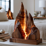 Ravoryn Sculpted Solid Wood Mountain Table Lamp