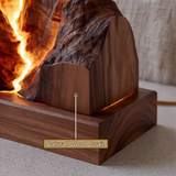 Ravoryn Sculpted Solid Wood Mountain Table Lamp