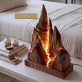Ravoryn Sculpted Solid Wood Mountain Table Lamp