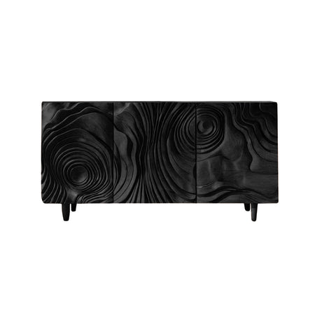 Ravyn Hand-Carved Natural Hardwood Sideboard Cabinet