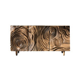 Ravyn Hand-Carved Natural Hardwood Sideboard Cabinet