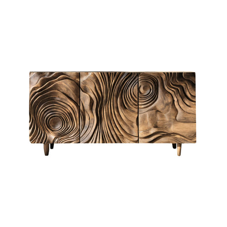 Ravyn Hand-Carved Natural Hardwood Sideboard Cabinet