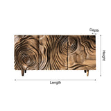 Ravyn Hand-Carved Natural Hardwood Sideboard Cabinet