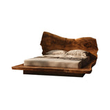 Raw Flow Live Edge Solid Wood Headboard with Integrated Bed Frame