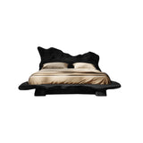 Raw Flow Zen Solid Wood Headboard with Integrated Bed Frame