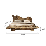 Raw Flow Zen Solid Wood Headboard with Integrated Bed Frame