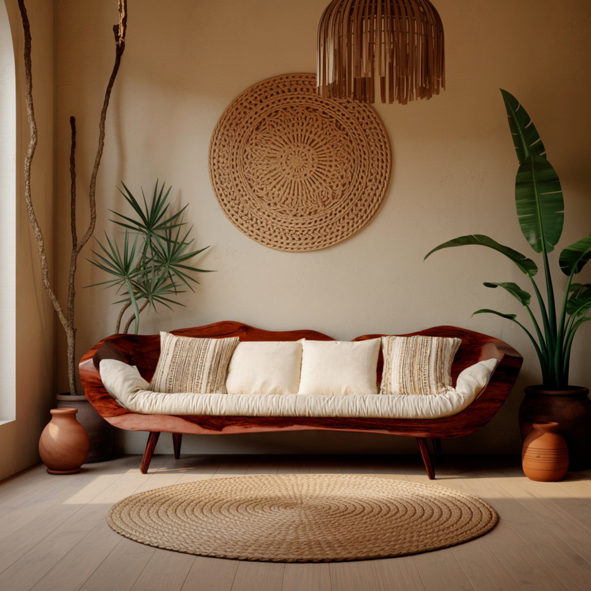 Raw Live Edge Flow Zen Solid Wood Sofa