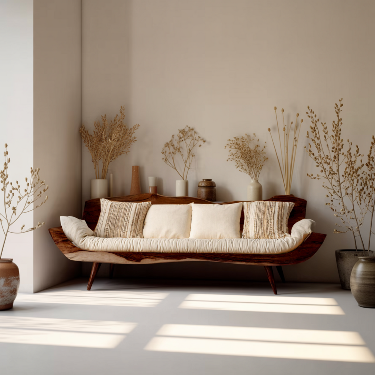 Raw Live Edge Flow Zen Solid Wood Sofa