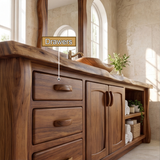 Redstone Live Edge Solid Wood Freestanding Bathroom Vanity with Drawers