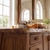 Redstone Live Edge Solid Wood Freestanding Bathroom Vanity with Drawers