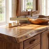 Redstone Live Edge Solid Wood Freestanding Bathroom Vanity with Drawers