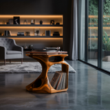 Resonare Hollow Sculpted Solid Wood Record Player Stand