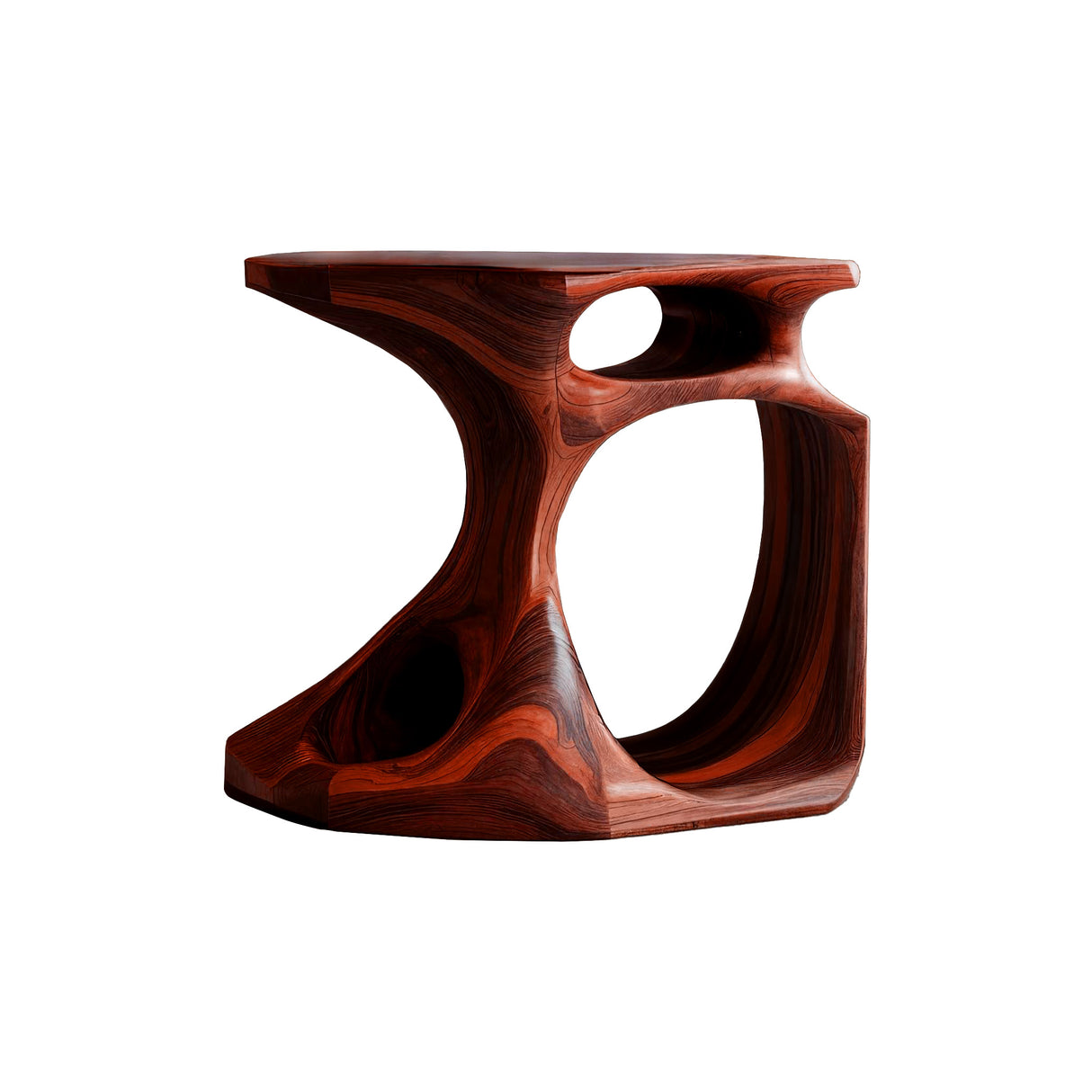 Resonare Hollow Sculpted Solid Wood Record Player Stand