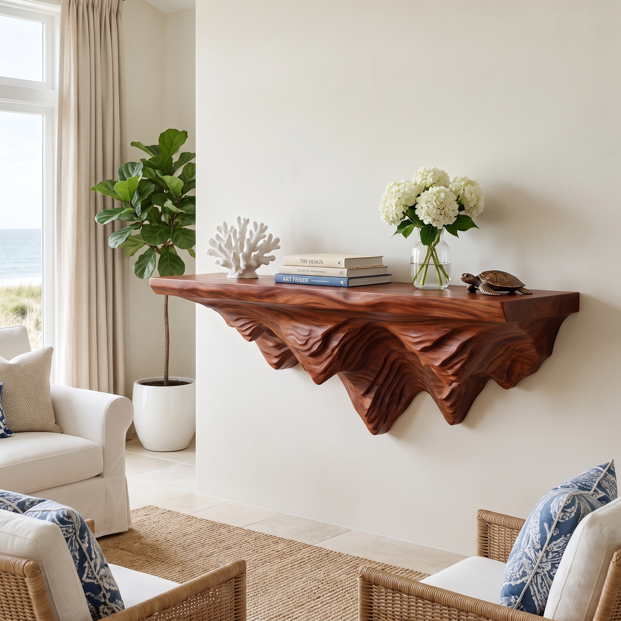 Rhovan Handcrafted Mountain Floating Shelf - Timberustic Floating Shelf