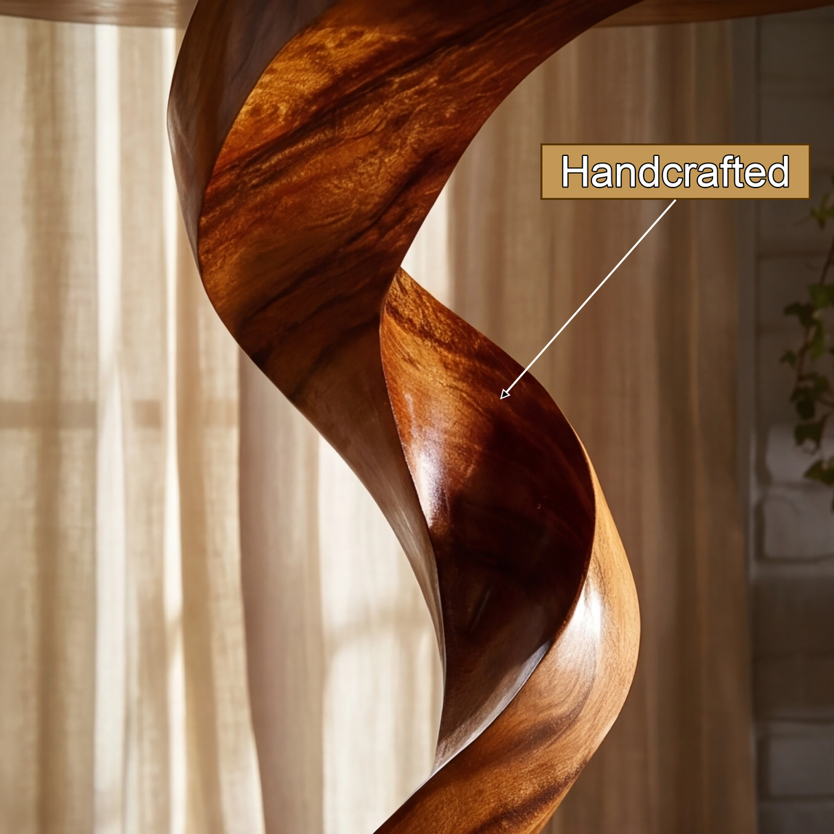 Ribbon Form Solid Wood Pedestal Stand - Timberustic Pedestal Stand