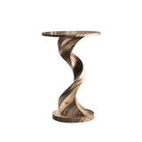 Ribbon Form Solid Wood Pedestal Stand Natural Oak - Timberustic Pedestal Stand