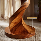 Ribbon Form Solid Wood Pedestal Stand - Timberustic Pedestal Stand