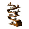 Ribbonwave Sculpted Solid Wood Bookshelf
