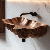 Ridgeflow Carved Solid Wood Vessel Sink