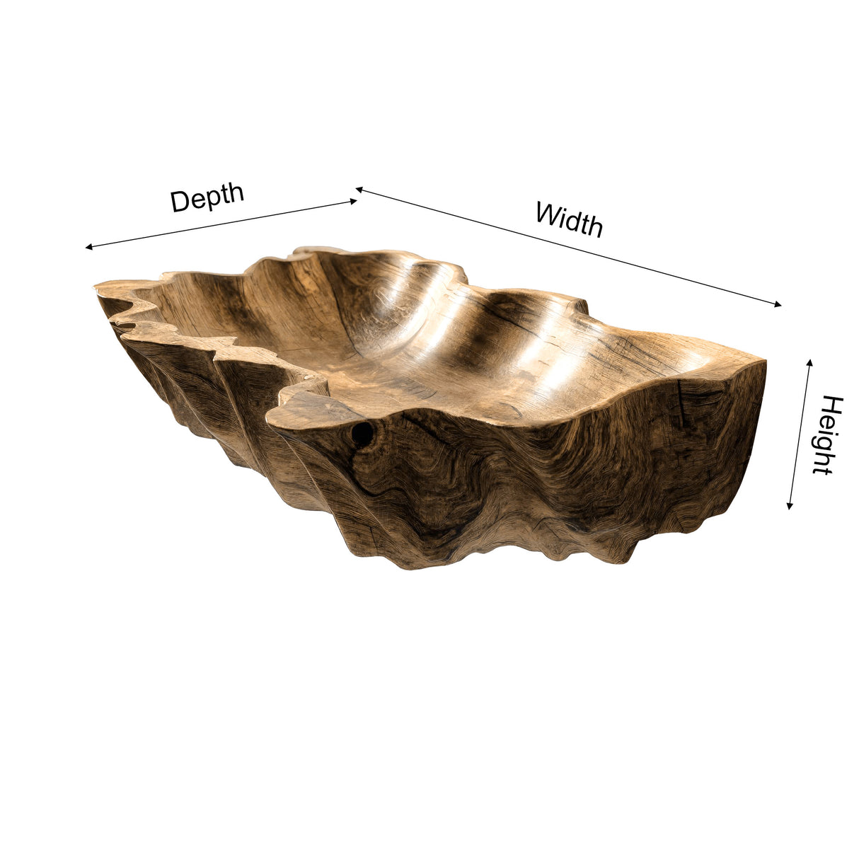 Ridgeflow Carved Solid Wood Vessel Sink