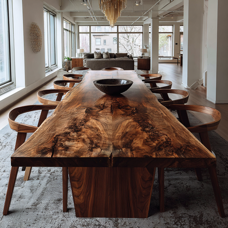 Rivane Slab Solid Wood Dining Table - Timberustic Dining Table