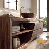 Rivanor Handcrafted Solid Wood Freestanding Bathroom Vanity with Cabinet