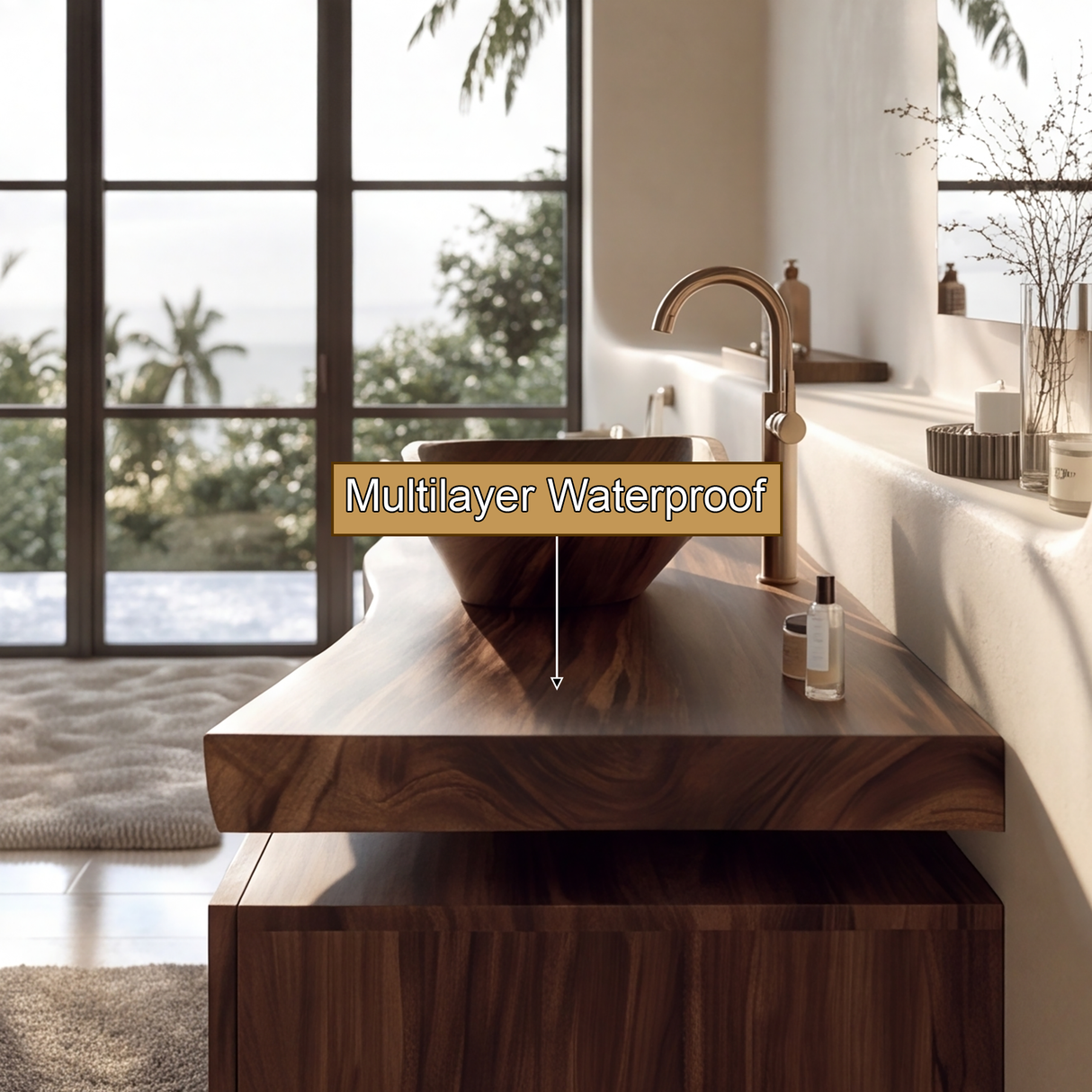 Rivanor Handcrafted Solid Wood Freestanding Bathroom Vanity with Cabinet
