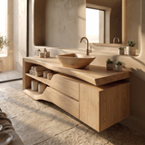 Rivanor Handcrafted Solid Wood Freestanding Bathroom Vanity with Cabinet