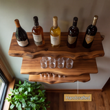 Rivenshade Live Edge Handcrafted Floating Wine Shelf SPA548741 - Timberustic Floating Wine Shelf