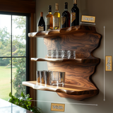 Rivenshade Live Edge Handcrafted Floating Wine Shelf SPA548741 - Timberustic Floating Wine Shelf