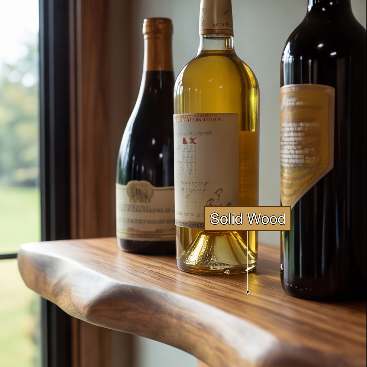 Rivenshade Live Edge Handcrafted Floating Wine Shelf SPA548741 - Timberustic Floating Wine Shelf