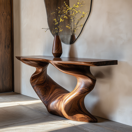 Rivenshade Sculpted Solid Wood Console Table - Timberustic Console Table